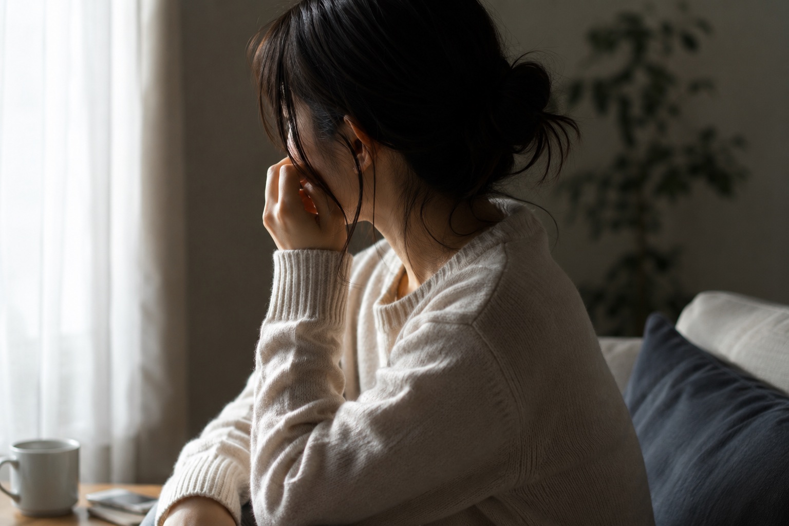 一人で悩みを抱える相談者のイメージ